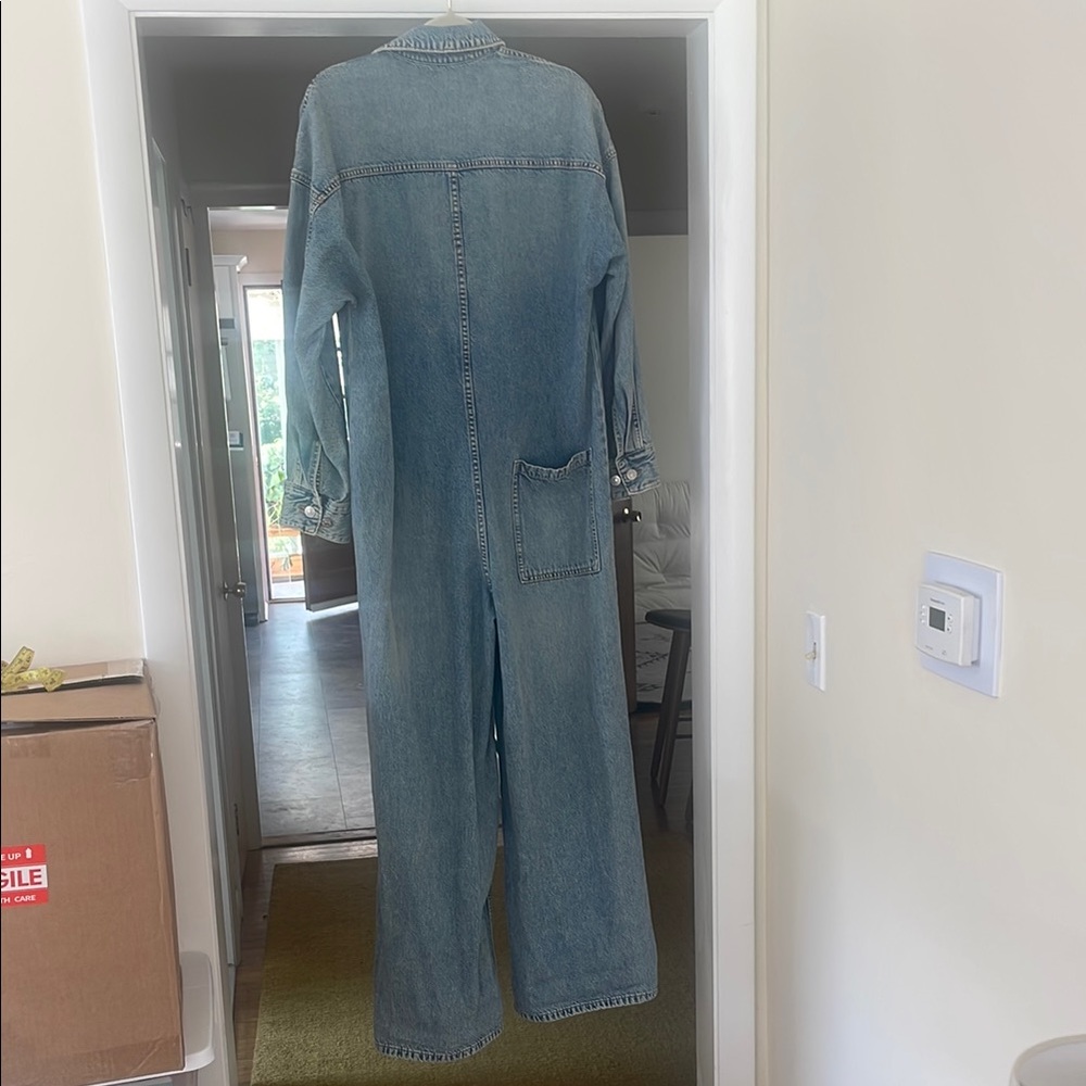 Zara Classic Blue Denim Jumpsuit - Picture 3 of 3
